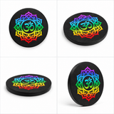 Black Tourmaline Chakra Plate – Om Mandala