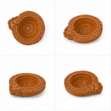 Mandala Carved Terracotta Diya – Classic