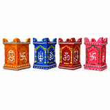 Handpainted Tulsi Pot Shape Terracotta Diya – Floral
