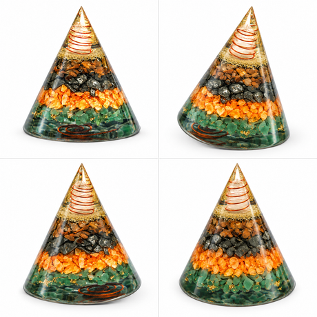 Dhanyog Gold Pyramid Cone with Copper Coil
