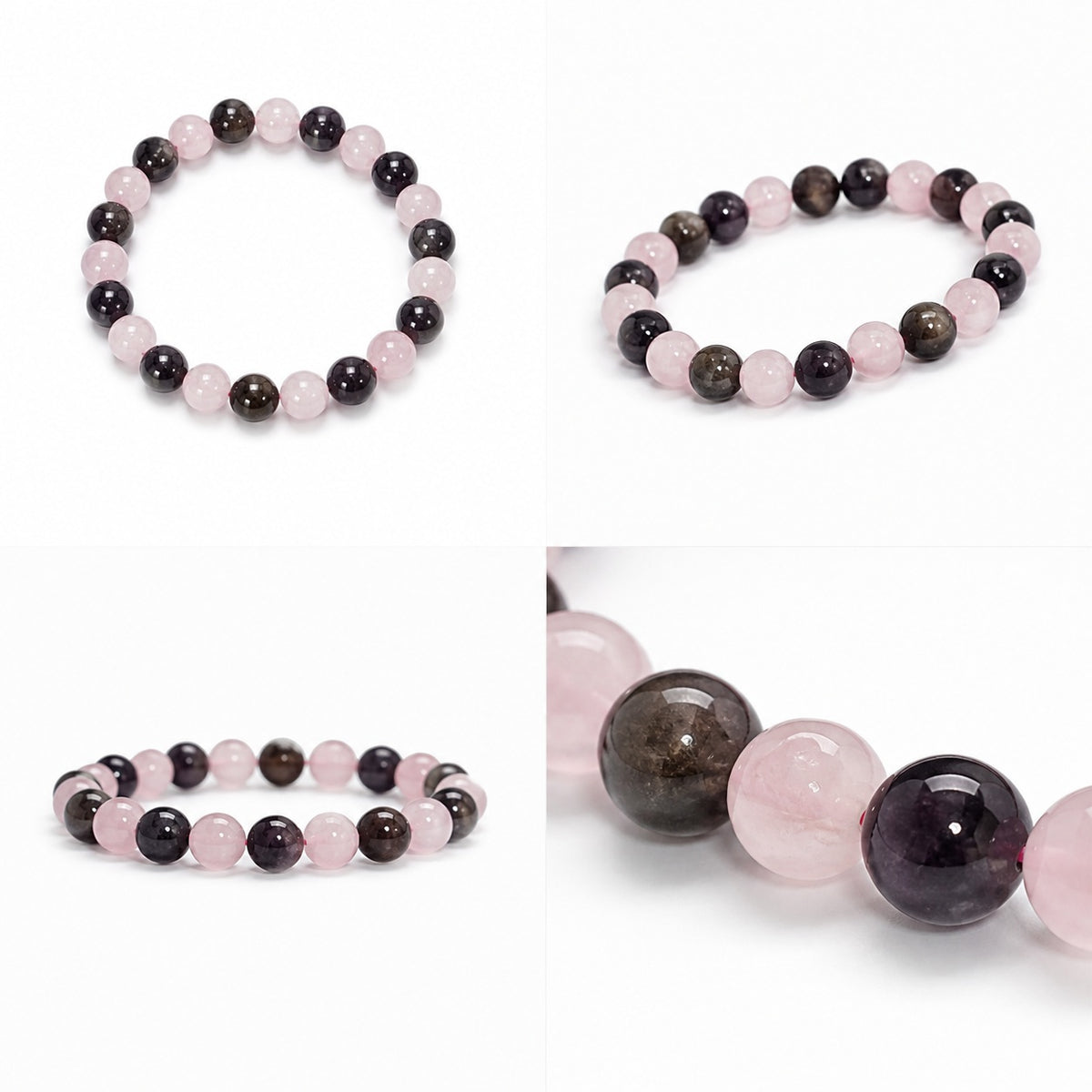 Rose Quartz & Amethyst Combination Bracelet – 8 MM