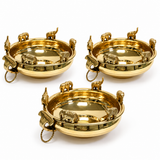 Elephant Brass Urli Bowl With Handle - Small