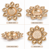 10 Diya Flower Urli With Center Bowl