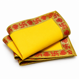 Yellow Velvet Puja Aasan with Golden Border – 10x15 Inch