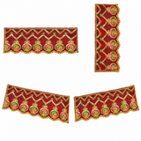 Royal Red Golden Jari Embroidered Chunri – 6x15 Inch