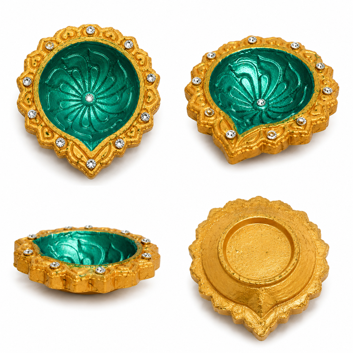 Handpainted Rangoli Carved Terracotta Diya – Royal
