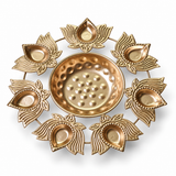 Lotus 7 Diya Urli With Center Bowl