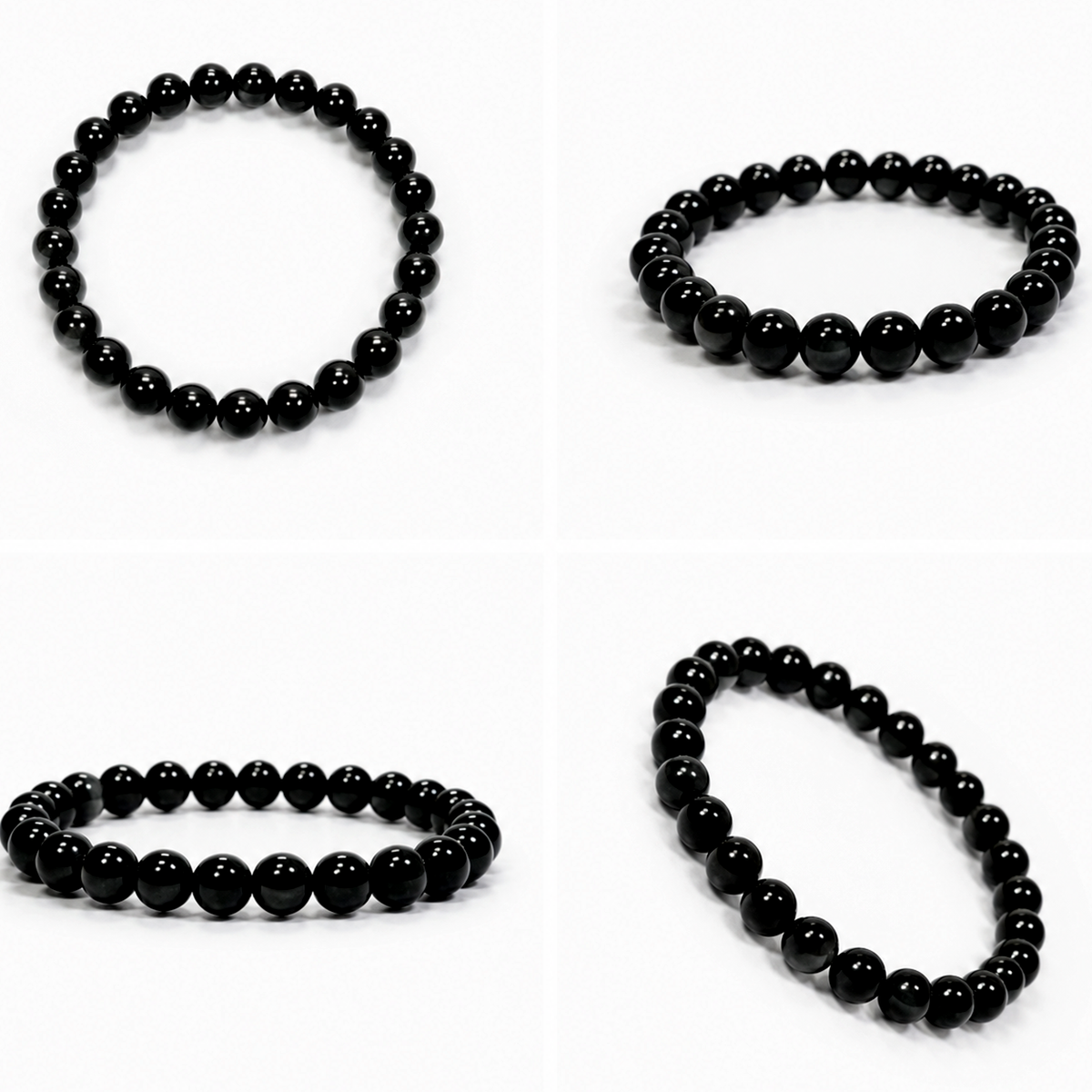 Natural Black Obsidian Bracelet – 8 MM