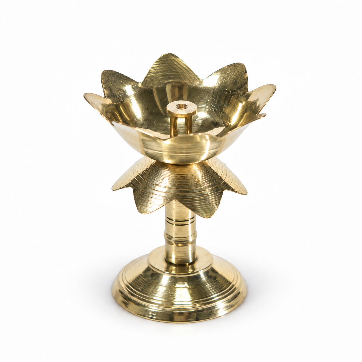 Brass Lotus Stand Diya 3.5 Inch