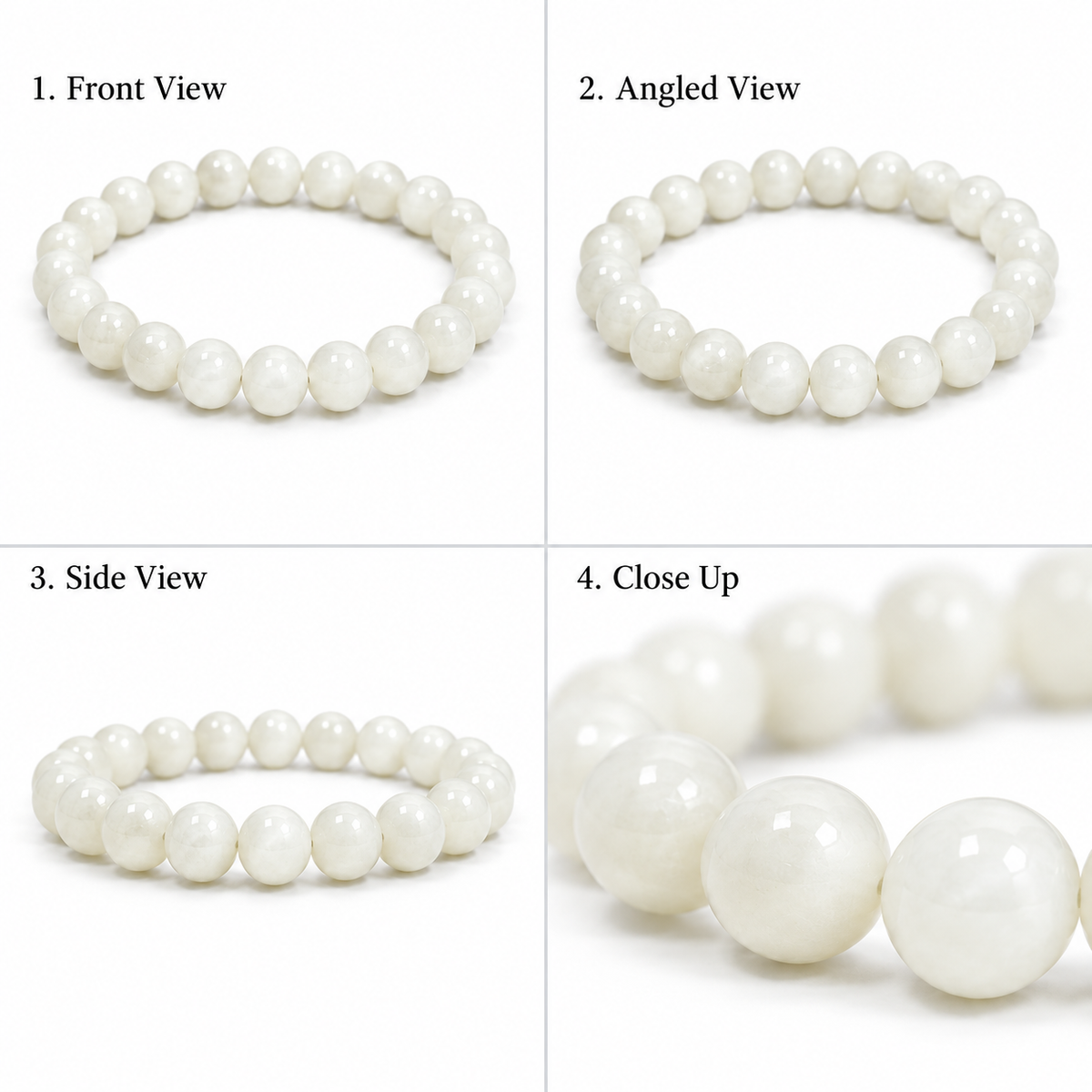Natural White Moonstone Bracelet – 8 MM