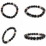 Natural Black Sardonyx Agate Bracelet – Sulemani Hakik – 8 MM