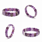 Amethyst Square Pyramid Bead Bracelet