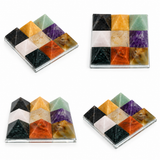 9 Pcs 7 Chakra Crystal Pyramid Set – 4 Inch