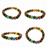 Natural Multi Colour Mantra Bracelet 8 MM