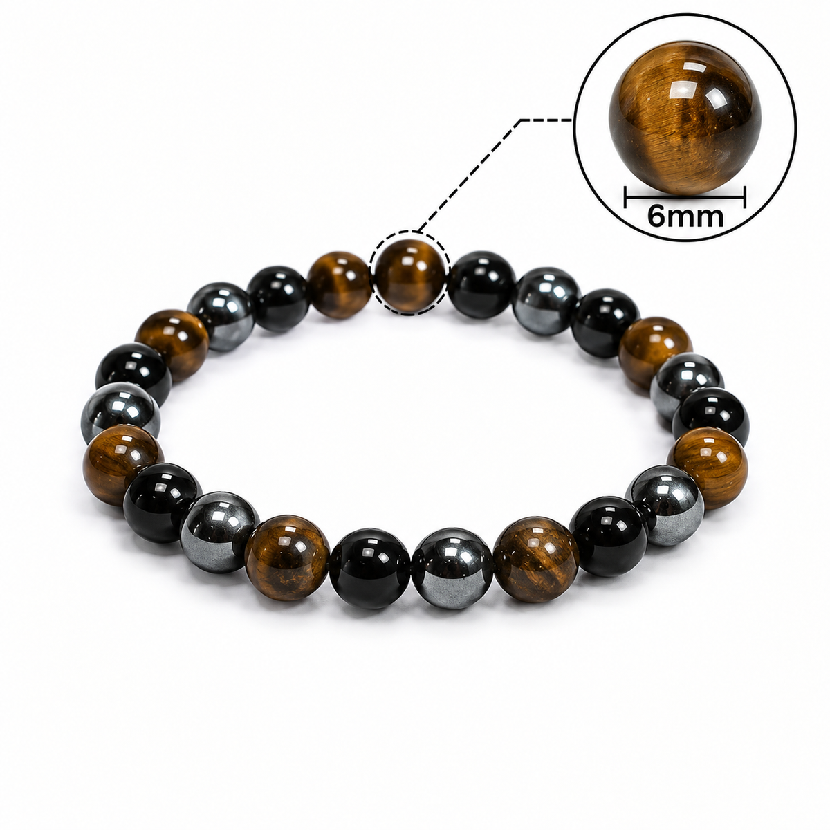 Natural Triple Protection Bracelet 6 MM