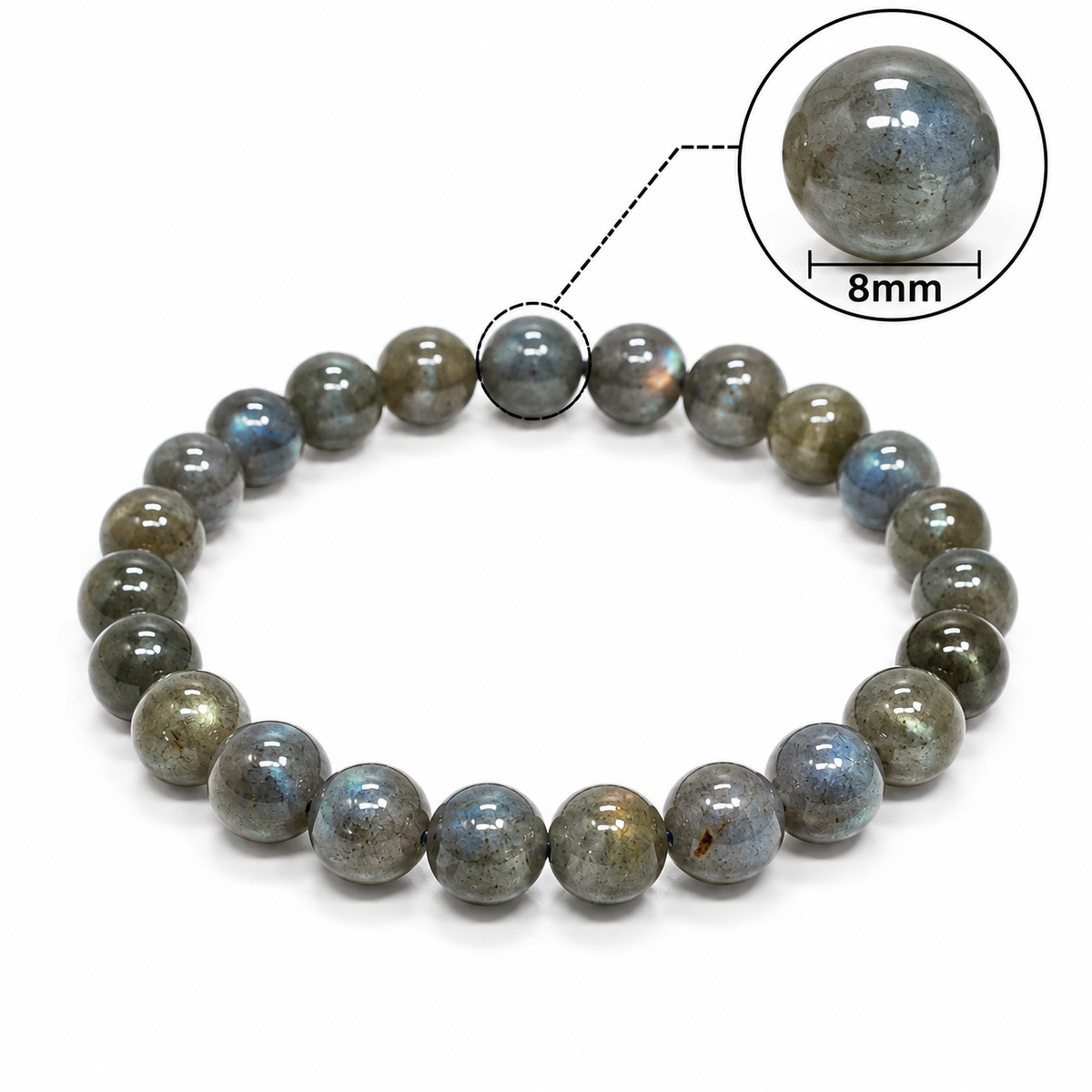 Natural Labradorite Bracelet 8 MM
