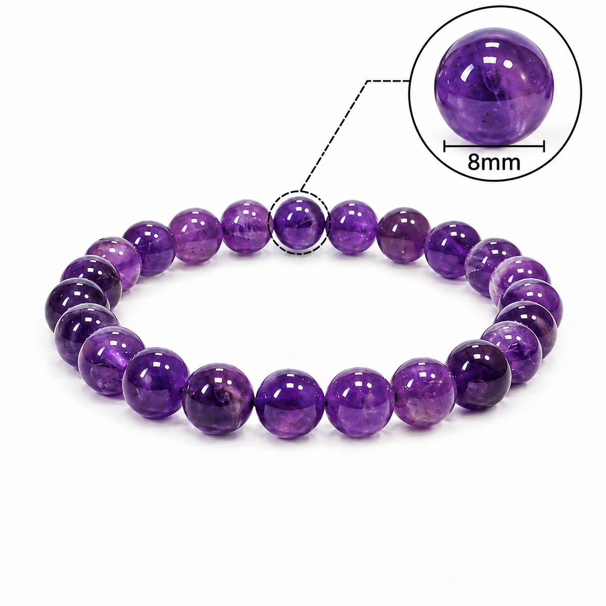 Natural Amethyst Bracelet – 8 MM