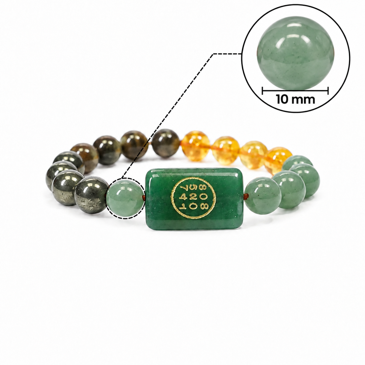 Natural Zibu + Money Magnet Bracelet – 10 MM