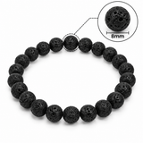 Natural Black Lava Stone Bracelet – 8 MM
