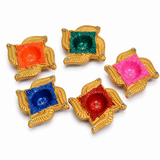 Handpainted Swastik Terracotta Diya – Royal