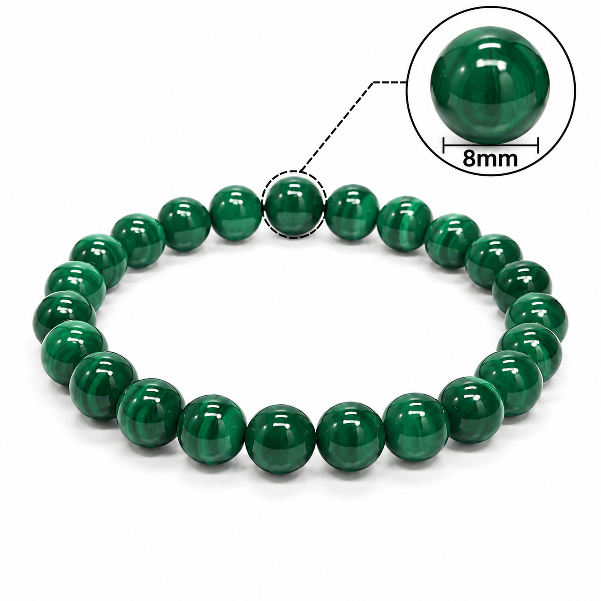Natural Malachite Bracelet – 8 MM
