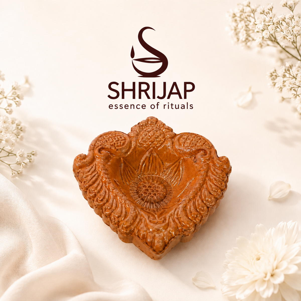 Heart Shape Terracotta Diya – Classic