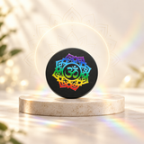 Black Tourmaline Chakra Plate – Om Mandala
