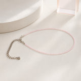 Natural Rose Quartz Beaded Anklet