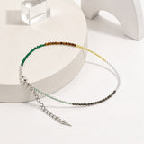 7 Chakra Crystal Anklet with Spike Charm – Colourful Beaded