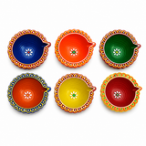 Handpainted Border Carved Terracotta Diya – Floral