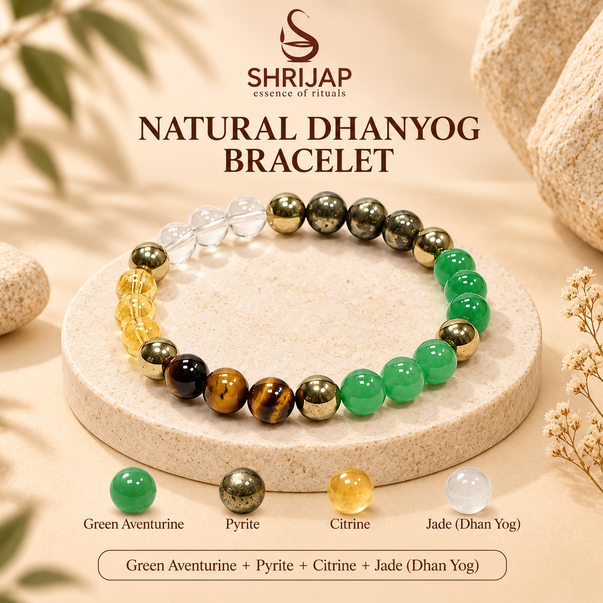 Natural Dhanyog Bracelet – 6 MM