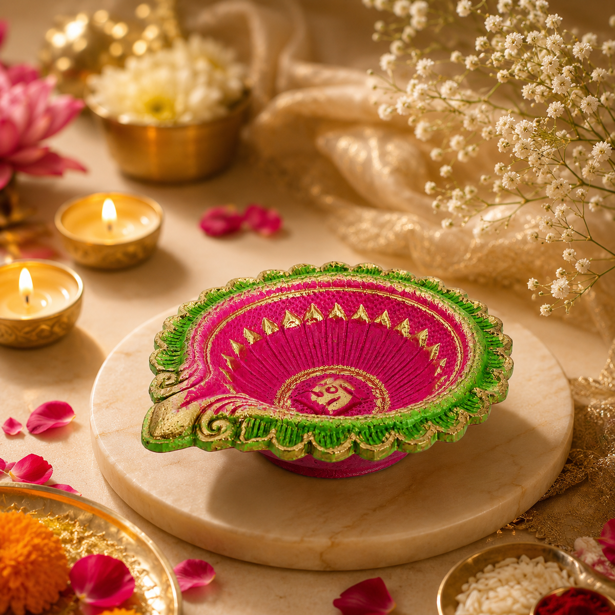 Decorative Painted Traditional Small Diya