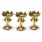 Brass Lotus Stand Diya 3.5 Inch