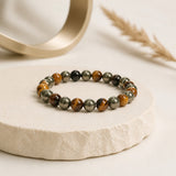 Tiger Eye & Pyramid Combination Bracelet – 8 MM