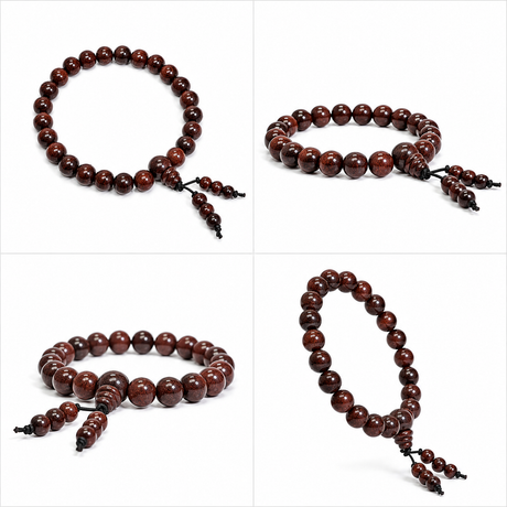 Natural Red Sandalwood Bracelet with Latkan – 8 MM