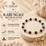 Natural Karungali Silver Plated Bracelet – 6 MM