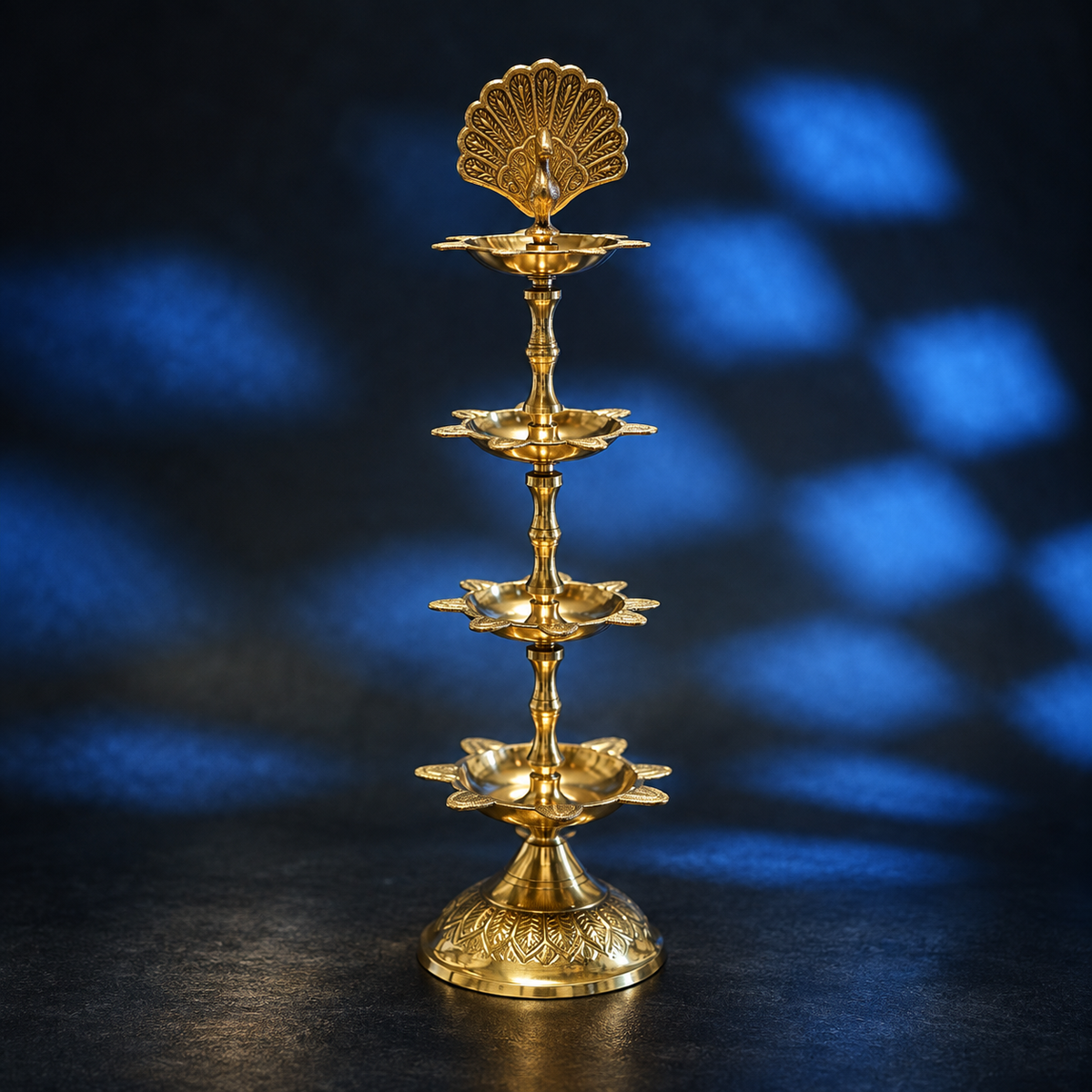 Peacock Diya With 4 Step