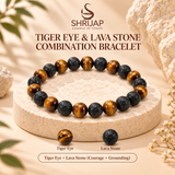 Tiger Eye & Lava Stone Combination Bracelet – 8 MM