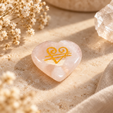 Rose Quartz Angel Number & Zibu Symbol Pocket Stone