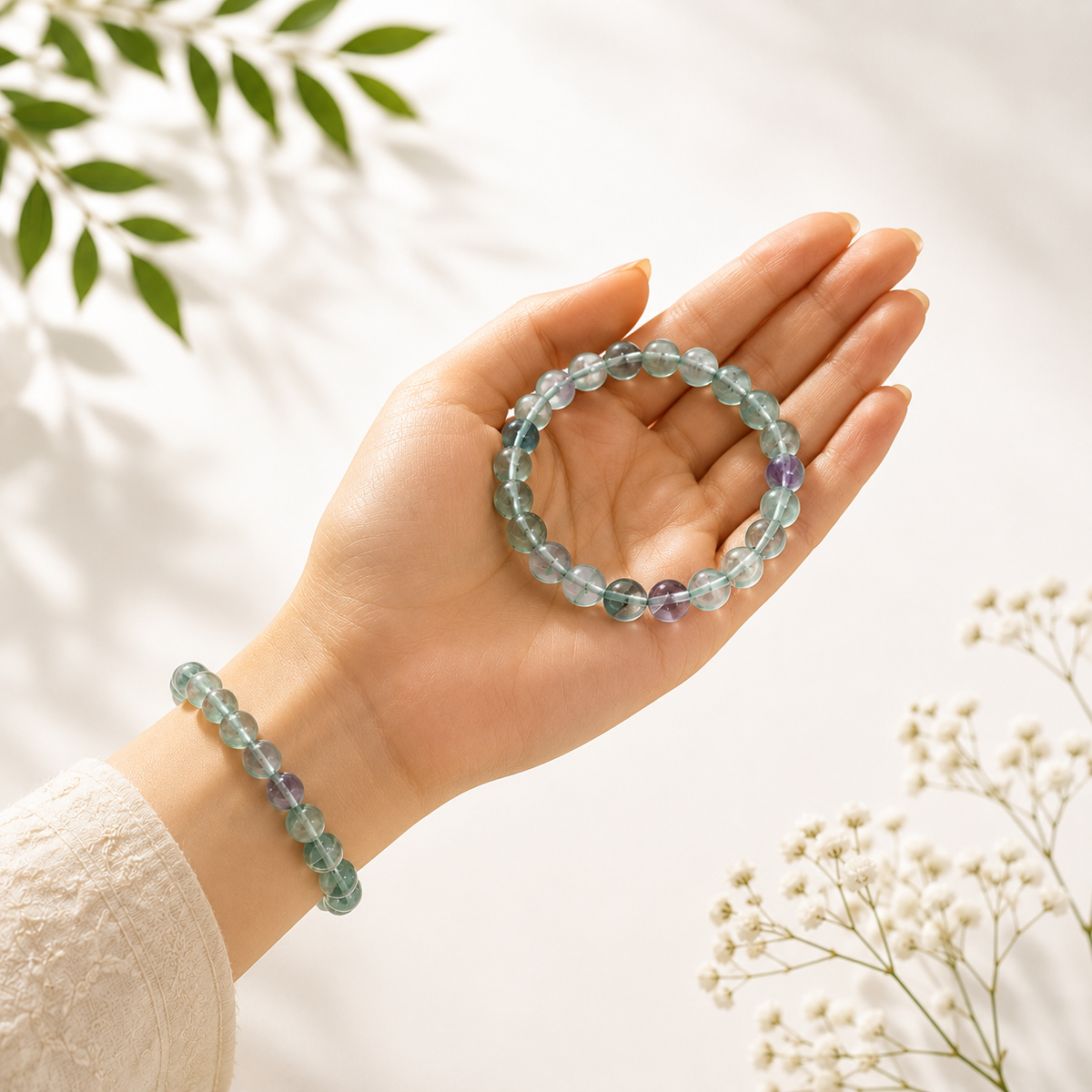 Natural Fluorite Bracelet 8 MM