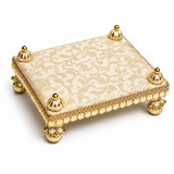 Golden Jari Work Puja Bed – 5x8 Inch