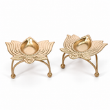 Tripod Lotus Brass Diya