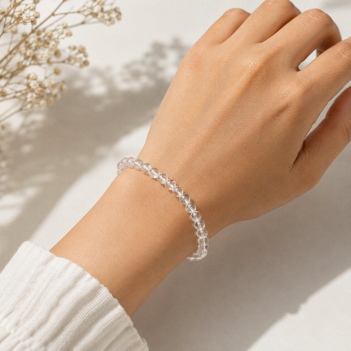 Natural Clear Quartz Bracelet – 6 MM