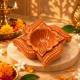 Lotus Terracotta Diya – Classic