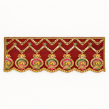 Royal Red Golden Jari Embroidered Chunri – 6x15 Inch