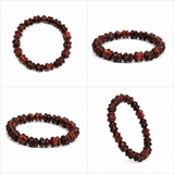 Natural Carved Red Wood Lotus Bead Bracelet – 12 MM