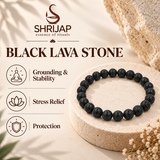 Natural Black Lava Stone Bracelet – 8 MM