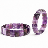 Amethyst Square Pyramid Bead Bracelet
