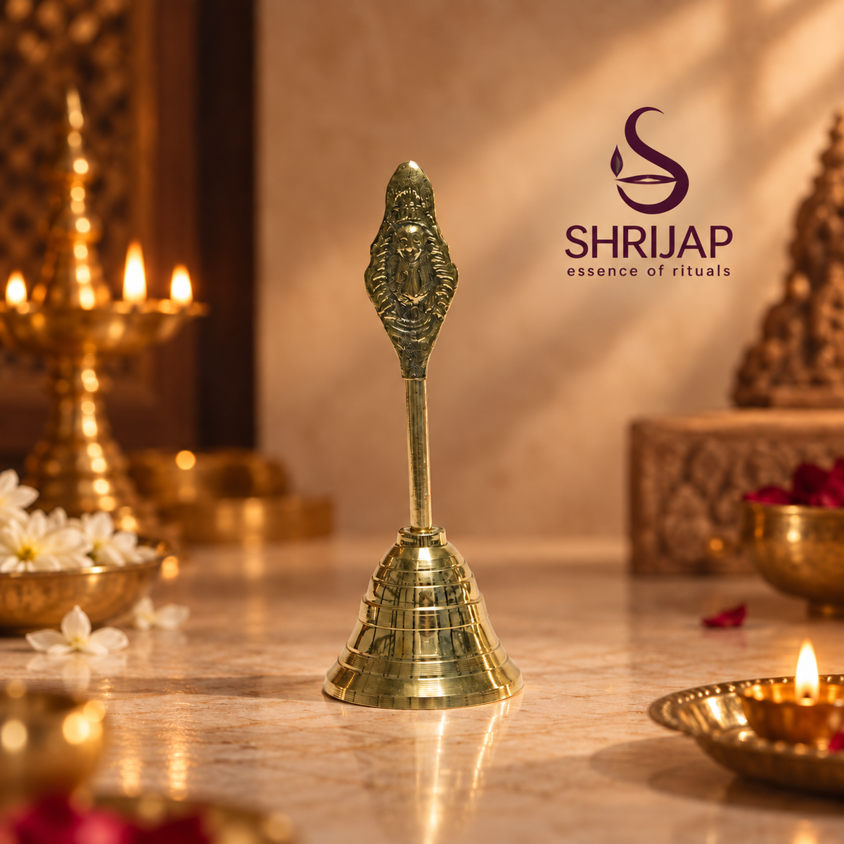 Vishnu Brass Pooja Bell Extra Large