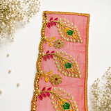 Royal Red Heavy Jari Embroidered Chunri with Pearl Work – 6 x15 Inch
